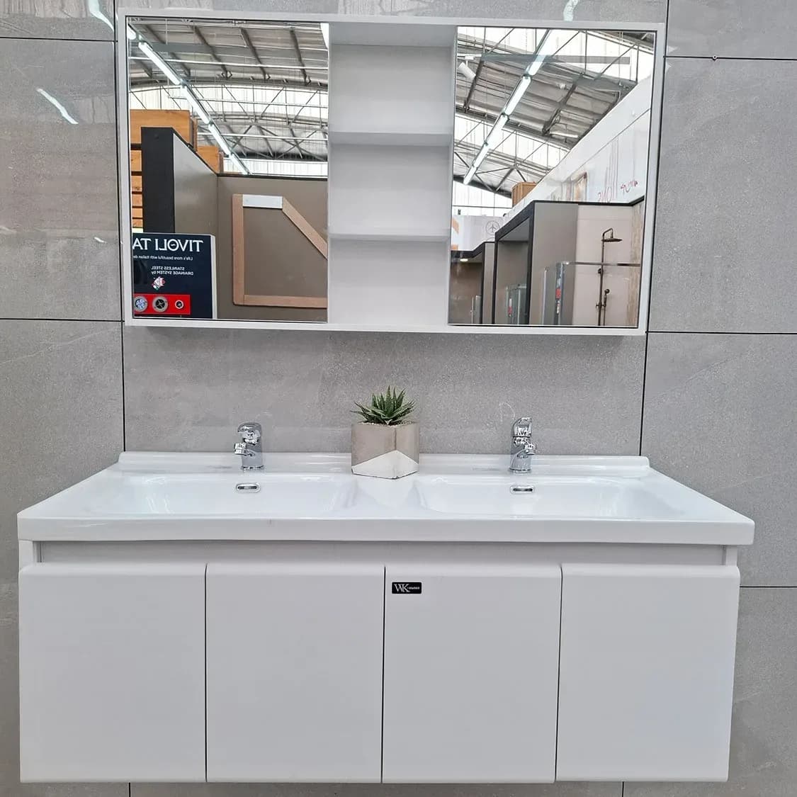 Moda White Mirror Cabinet - 1200 x 470 mm Excludes Tap And Waste Fitting